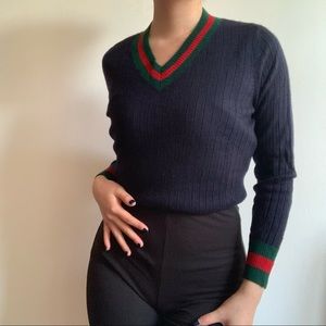 Navy Blue Cashmere Sweater